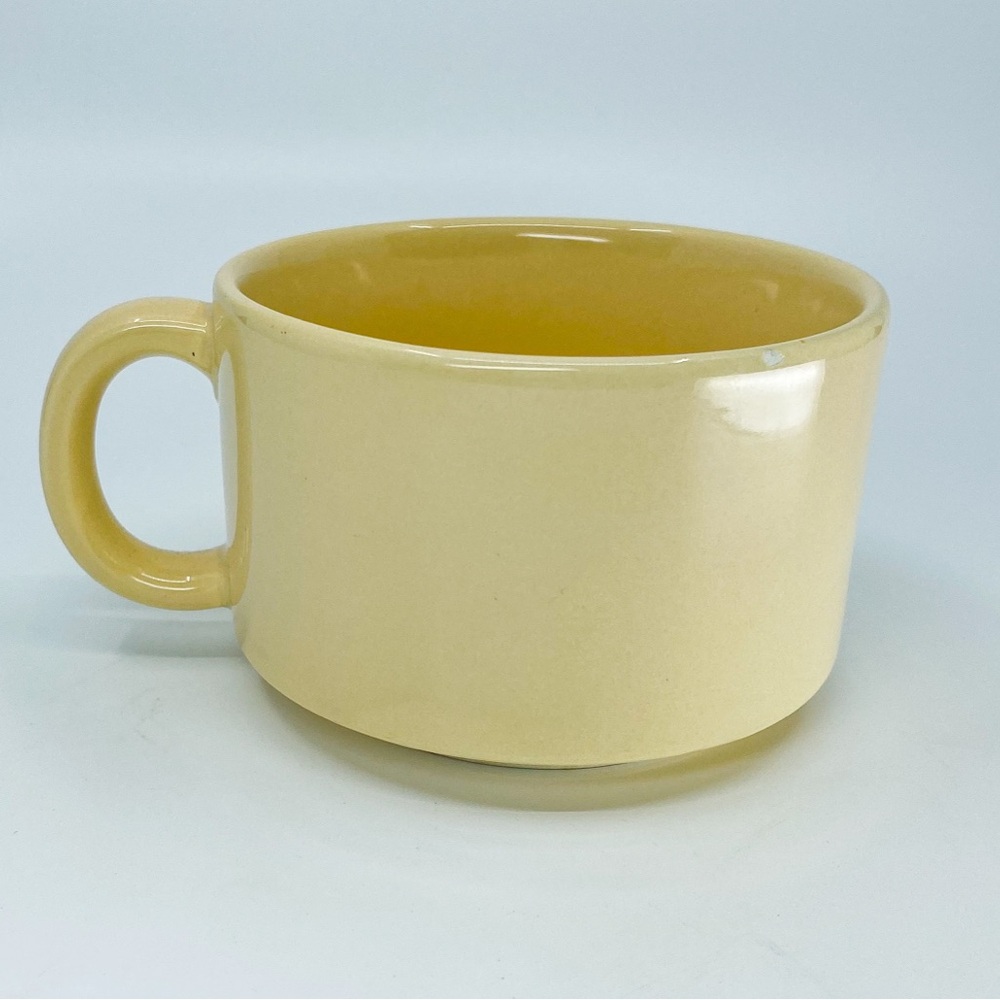 Vintage Ivory Stackable Soup Bowl Large Coffee Mug • Japan • Mid Century Ceramic